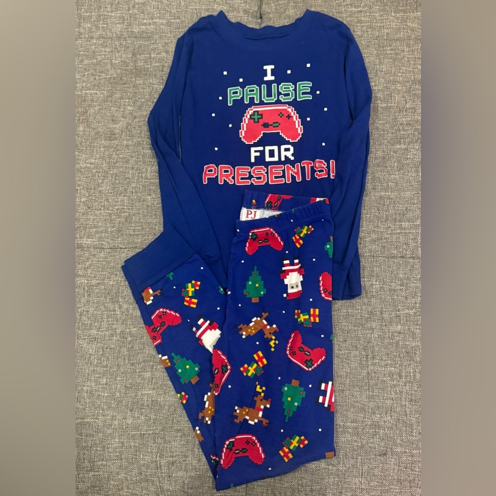 Boys Blue Gamer Holiday Pajama Set